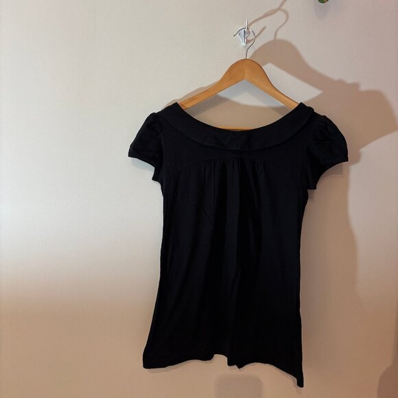 Black boat neck tunic tshirt size Medium - Picture 1 of 4